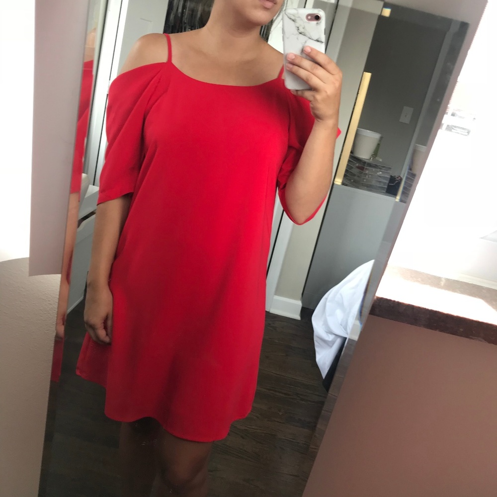 PPLA Off the Shoulder Shift Dress
